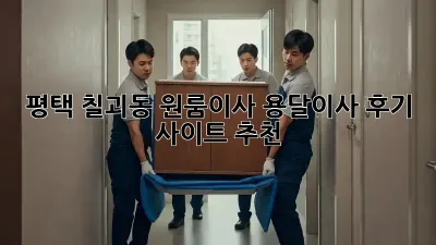 평택 칠괴동 원룸이사? 용달이사 후기 사이트 추천!