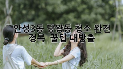 ✨ 안성3동, 당왕동 청소 완전 정복! ✨ 꿀팁 대방출 🏡
